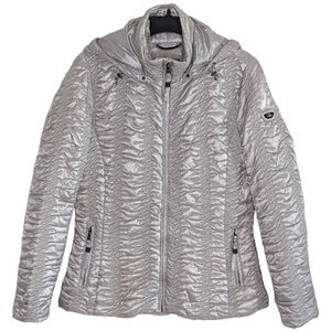 MeCo Designs Down Filled Sienna Jacket Silver Size M